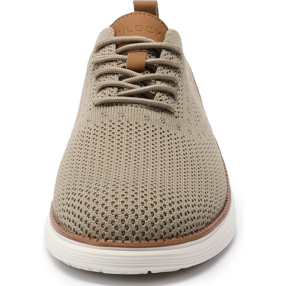 ⚡Men's Khaki Oxfords Business Mesh Breathable Tennis Comfortable Walking Shoes - Picture 5 of 8